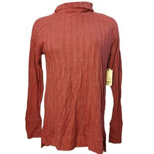 St.John's Bay Women's Red Wool Long Sleeve Mock Neck Top Medium